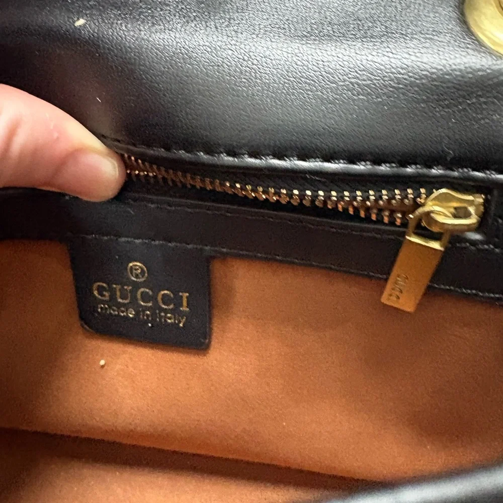 Black Velvet GG Shoulder Bag with Gold Hardware - Picture 10 of 12